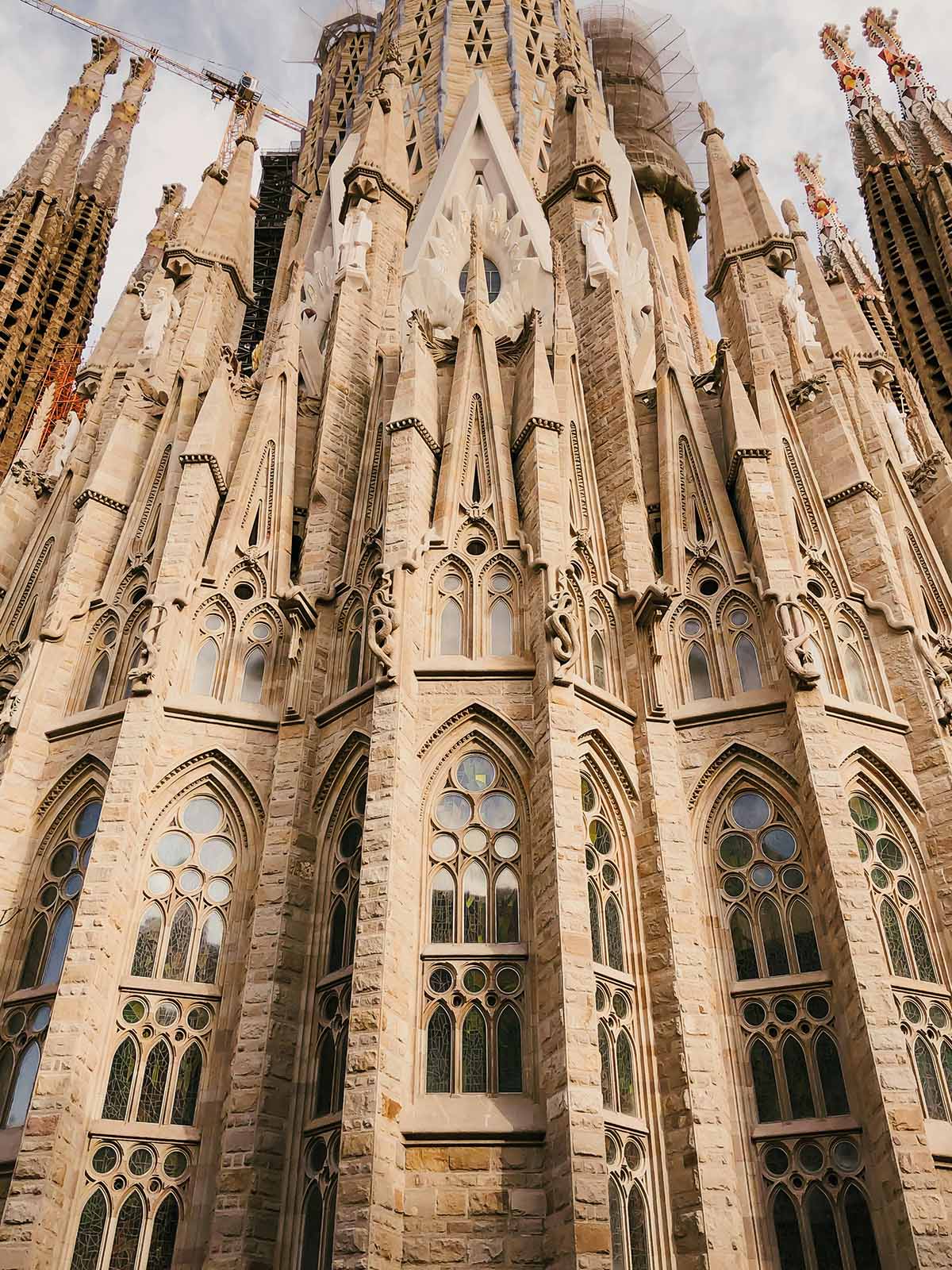 Sagrada Família exterior with the stone spires